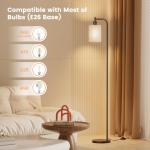 Dimmable Floor Lamp with Remote and Linen Shade