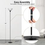 Matte Black Remote Control Floor Lamp for Bedroom