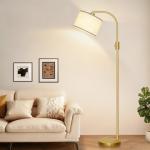 Modern Arc Dimmable Tall Floor Lamp in Gold