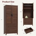 GarveeHome 72" Wooden Wardrobe Closet with Drawers