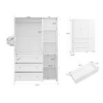 VOWNER 71" Wardrobe Closet with Drawers and Mirror