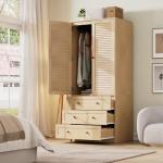 GarveeHome Wooden Armoire Closet with Drawers