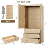 GarveeHome Wooden Armoire Closet with Drawers