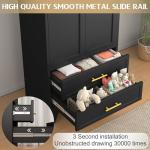 Stylish Black Metal Wardrobe with Adjustable Shelf