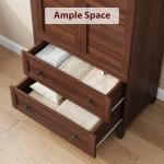 GarveeHome 72" Wooden Wardrobe Closet with Drawers