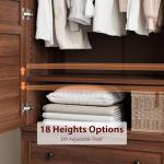 GarveeHome 72" Wooden Wardrobe Closet with Drawers