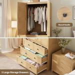 GarveeHome Wooden Armoire Closet with Drawers