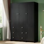 VOWNER 71" Wooden Wardrobe Closet with Mirror