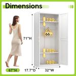 UNICOLY 71'' Wardrobe Closet with Hanging Rod