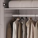 White 3-Door Armoire Closet with Mirror