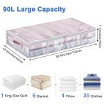 Under Bed Storage Bins with Clear Lids - 4 Pack