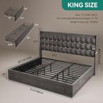 YITAHOME King Size Velvet Bed Frame with Storage