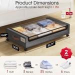 Under Bed Storage Containers with Wheels, 2-Pack