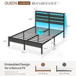 Rolanstar Queen Bed Frame with LED Lights