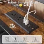 OLEVS Queen Metal Platform Bed with Storage & LED