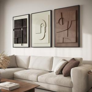 Abstract 3D Textured Wall Art Set - 3 Pieces