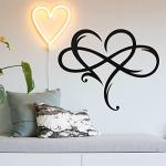 Infinity Heart Metal Wall Art for Bedroom