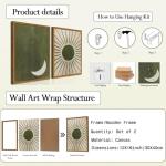 Boho Sun and Moon Canvas Wall Art Set