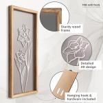 3D Wooden Floral Wall Art Decor Set of 4