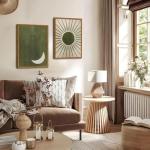 Boho Sun and Moon Canvas Wall Art Set