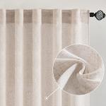 MIULEE 84-Inch Natural Linen Curtains - 2 Panels
