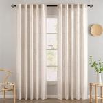 MIULEE 84-Inch Natural Linen Curtains - 2 Panels