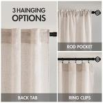 MIULEE 84-Inch Natural Linen Curtains - 2 Panels