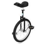 Nisorpa 20" Inch Unicycle Classic Black One Wheel Bike with Anti-Skid Alloy Rim and Pedal Adjustable Height Cycling for Kids Adults Beginner Outdoor Indoor Sports Entertainment Exercises Balance Fun