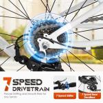 MarKnig 20 inch Folding Bike, Foldable Bicycle for Adults with 7 Speed Derailleur, Lightweight Collapsible Bicycle for City Commuting, Fold Up Bike Men Women Teenagers, White