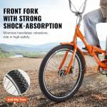 VEVOR Folding Adult Tricycle, 20-Inch Adult Folding Trikes, Lightweight Aluminum Alloy 3 Wheel Cruiser Bike with Large Rear Basket, Shopping Picnic Foldable Tricycles for Adults, Women, Men, Seniors