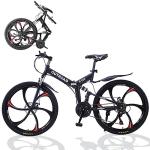 Omelaza 26 ich Folding Mountain Bike, 21 Speed High Carbon Steel Mountain Bike for Adults with 27 Inches Durable Tires