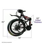 Xspec 26" 21 Speed Folding Mountain Bike Bicycle Trail Commuter, Black