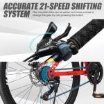 Ktaxon Folding Mountain Bike 21-Speed Adult Bikes 26/27.5 Inch Bike with High Carbon Steel Frame, Double-Kill Disc Brake System, Thickened Shock-Absorbing Front Fork (26" Red)