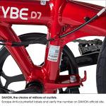 Dahon VYBE D7 Folding Bike, Lightweight Aluminum Frame; 7-Speed Gears; 20” Foldable Bicycle for Adults, Red