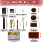 ZMRYO Bike Tire Repair Kit, 80 PCS Bike Tube Patch Kit with Bike Tire Levers, Bike Tire Patch and Tire Repair Glue, Bike Patch Kit for Mountain and Road Bike
