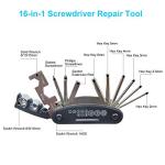 CHUMXINY Bike Repair Kit Contains 16-in-1 Tool, 120Psi Mini Bicycle Pump, Tire Patch, Used for Mountain/Road Bike.(Blue)