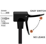 Hycline Bike Floor Pump: Bicycle Tire Pump 160 PSI High Pressure - Air Pumps with Presta and Schrader Valve - Inflator for MTB BMX Tires, Balls, Balloons, Inflatables (Black)