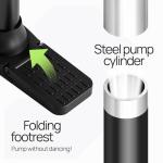 Bike Pump with Gauge - Floor Bike Pumps for Road & Mountain Bikes, Presta & Schrader Valve, 160 PSI, 2-Inch Dial, Includes Needle & Ball Adapters, Foldable Footrest, Angle Adapter