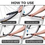 NUWAB Mini Bike Pump with Gauge, 10 Inch Portable Hand Bicycle Pump, 100PSI, Support Shrader and Presta, Fast Air Out Ball Pump, Work with All Bikes and Balls, Swimming Ring