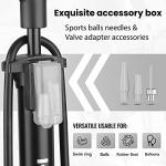 Hycline Bike Floor Pump: Bicycle Tire Pump 160 PSI High Pressure - Air Pumps with Presta and Schrader Valve - Inflator for MTB BMX Tires, Balls, Balloons, Inflatables (Black)