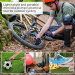 NUWAB Mini Bike Pump with Gauge, 10 Inch Portable Hand Bicycle Pump, 100PSI, Support Shrader and Presta, Fast Air Out Ball Pump, Work with All Bikes and Balls, Swimming Ring