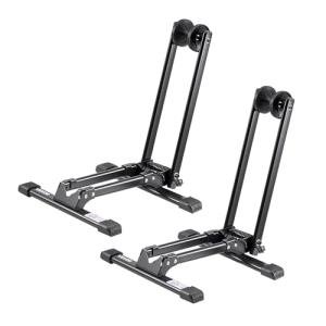 VEVOR Bike Racks 2 Pack, Fits 20 to 27 Inch Mountain & Road Bikes, Alloy Steel Rust-Resistant Bike Floor Stand Rack, Foldable Bicycle Stand for Entryway, Garage, Home Bikes Parking & Storage, Black