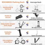 ROCKBROS Bike Stand 2-in-1 Vertical & Horizontal Bike Stand Floor Foldable Adjustable Bike Parking Rack for 24" -27.5" Mountain Road Bike Indoor Storage Garage