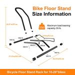 Bike Floor Stand Bikes Bicycle Rack for Outdoor and Indoor,Front And Rear Wheel Storage Bicycle Freestanding Parking Stand Holder Fit for 16"-29" Kid's/Mountain/Road Bikes,Heavy Duty Metal,Adjustable
