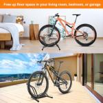 Bike Floor Stand Bikes Bicycle Rack for Outdoor and Indoor,Front And Rear Wheel Storage Bicycle Freestanding Parking Stand Holder Fit for 16"-29" Kid's/Mountain/Road Bikes,Heavy Duty Metal,Adjustable