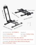 VEVOR Bike Racks 2 Pack, Fits 20 to 27 Inch Mountain & Road Bikes, Alloy Steel Rust-Resistant Bike Floor Stand Rack, Foldable Bicycle Stand for Entryway, Garage, Home Bikes Parking & Storage, Black