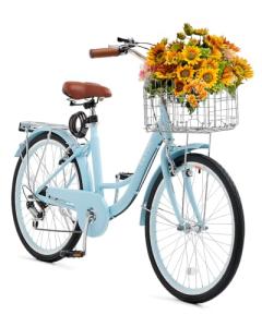 VEVOR Women's 7-Speed Beach Cruiser Bike with Basket