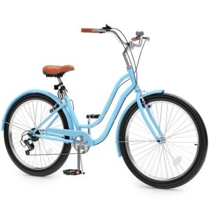 YITAHOME 24-Inch 7-Speed Beach Cruiser Bike