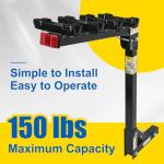 MaxxHaul 70210 Hitch Mount 4-Bike Rack – Black, 150 lb Capacity for Cars, Trucks, SUVs & Minivans, Swing-Down & Easy Install, Safety Reflector Included