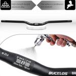 BUCKLOS Mountain Bike Handlebars 25.4mm - 20/100mm Rise MTB Aluminum Alloy Handlebar - 620/720mm Extra Long Bicycle Riser HandleBars for E-Bike Folding Bike Downhill Racing.